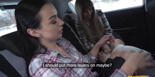 Driving Instructor Fucked By Two Babes - Lady Gang (Lady Snow, Dominno )