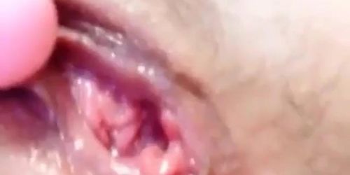 My  girlfriend  give creamy orgasm while masturbating