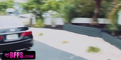 BFFs - College Girls In Bikini Covered With Foam Leave Their Car Wash For More Profitable Activity