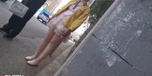 bus stop cum behind girl not me