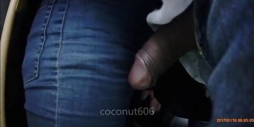 Bus - big cock touches pussy