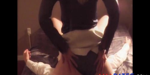 Satin blouse satin panties facesitting cumshot on panties