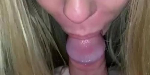 Blonde sloppy blowjob