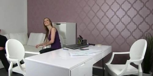 THREESOME DURING INTERVIEW (Alexis Crystal)