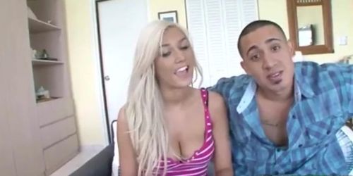 Busty blonde girl Vicky Vee got fucked hard by her own boyfriend