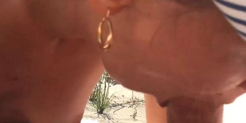 homemade, blowjob and fucking on the beach (POV)