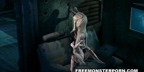 Busty 3D Girl Sucks And Fucks A Zombie