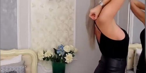 Hot milf camgirl in  tight dress