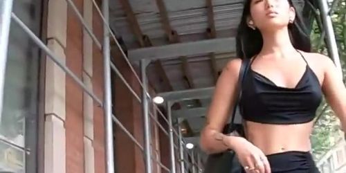 Asian Girl in a skirt gets creepshot upskirt