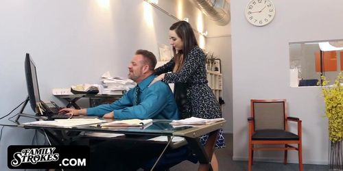 Naughty Teen Seduces Stepdaddy At Work (Bambi Brooks)