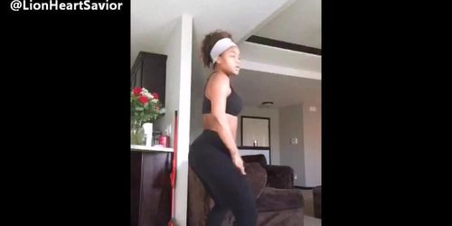 ebony girl twerking while cleaning (Krysti Lynn, Juicy Black)