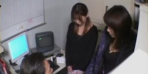 Amazing spy camera Japanese sex video with two gals