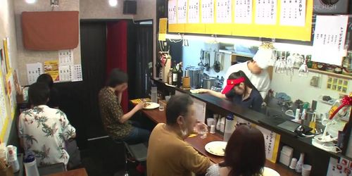 Japanese teen waitress got fucked at the resturant