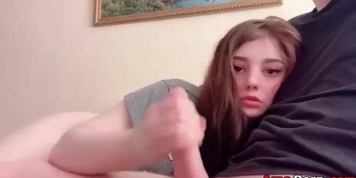 Cute Girl Gives Blowjob And Gets Fucked