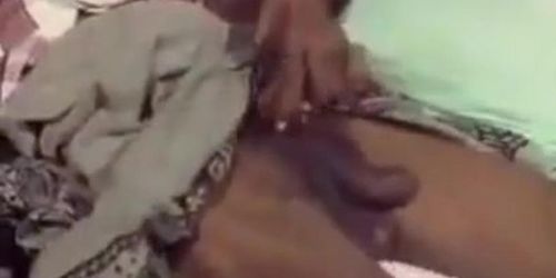 Grandfather flashing cock to his nephew