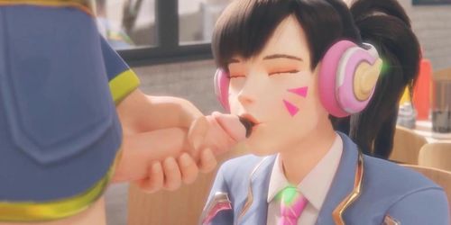 3D Compilation School Girl Dva Blowjob Masturbate and Anal Hard Fucked