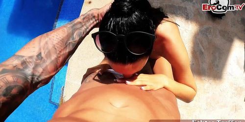 EROCOM.TV - German latina teen make a amateur sextape in holiday at the pool