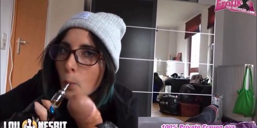 EROTIK-VON-NEBENAN - POV Smoke blowjob with german amateur teen homemade