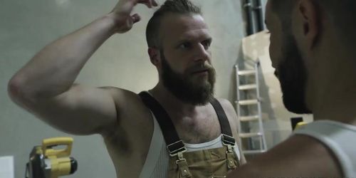 Two construction workers offers a threesome to the site inspector (Brian Bonds, Casey Everett)