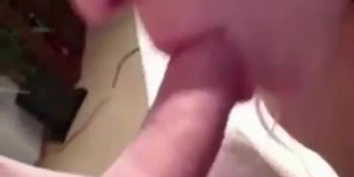 Horny blonde blowjob