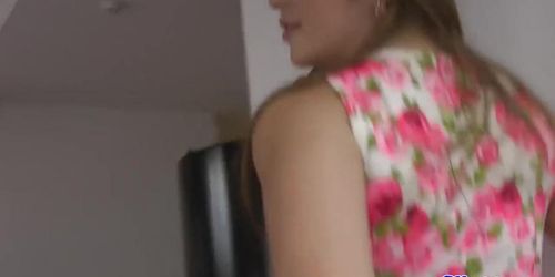Cocksucking teen banged in closeup scene