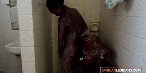 AFRICAN LESBIANS - Girl  you nasty  Real hot lesbian shower fingering fuck