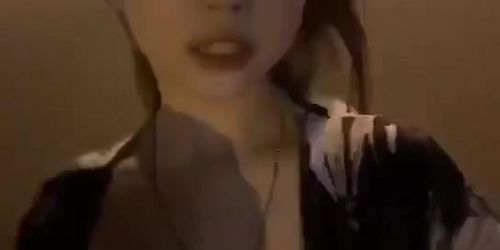 asian flashes boobs outside at night walking