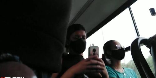 Flash cock head for desperate girl crowded bus - Tnaflix.com