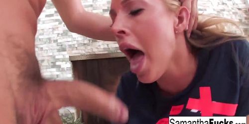 Samantha Saint'S Bj Leads To A Rough Fuck & A Creampie!