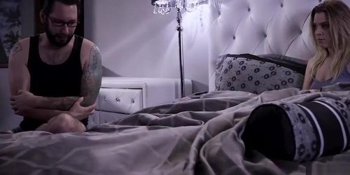 Teens hairy pussy fucked by a weird spying guys hard dick