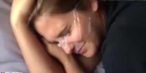 Massive Cumshot on Step-mom's Face