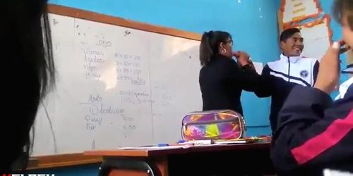 Teacher dildo blowjob