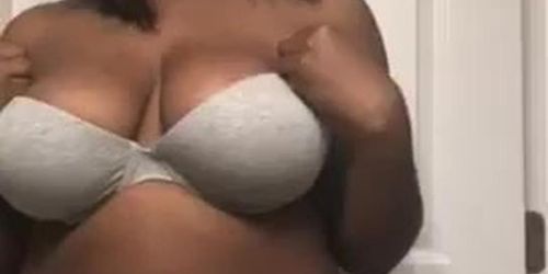 Ebony with big boobs striptease (Fetish Fatale, amateur )