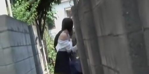 Hot sexy Asian girl got boob sharked when taking a shortcut