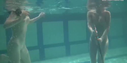 Underwater acrobatics lesbians Irina Barna and Anna Feher