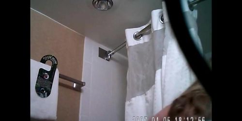 Hidden shower spy cam caught.... or maybe not lol