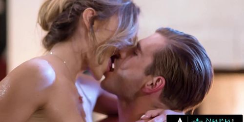 NURU MASSAGE   Horny Couple Smash By The Fire During Romantic Date Night (Nathan Bronson, Ella Reese)