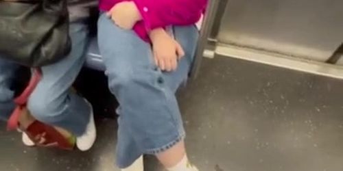 cock flash in face on train 3