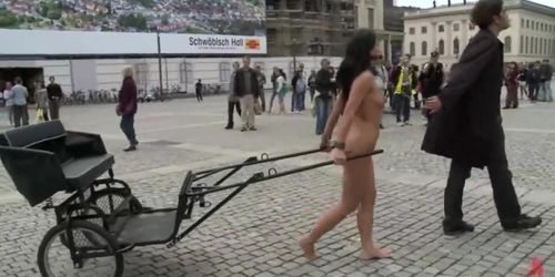 Naked Romanian slave public ride (Zenza Raggi)