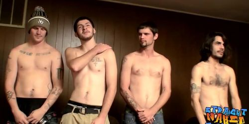 STRAIGHT NAKED THUGS - Straight guys Lex Lane and Daniel Delong masturbate in group