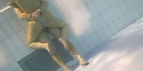 Couples Amateur Sex Fun Inside Public Pool