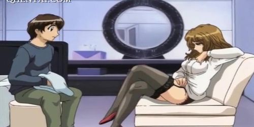 Arousing hentai MILF teasing a teen large dick (Hentai_Milf )