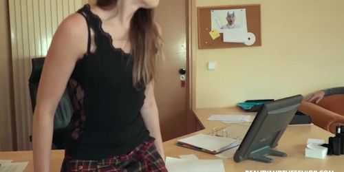 Teen Assistant Swallows Worn Out Boss