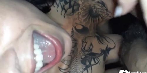 Tattooed Bombshell Cant Stop Feasting On My Throbbing Boner