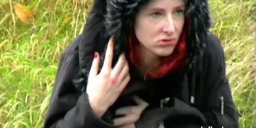 Lassie pissing and masturbating in public (Fetish Fatale, Toi Clayton, amateur )