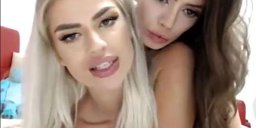 Drunk lesbians making out on cam