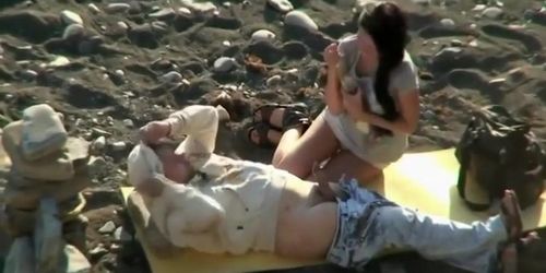 Ukrainians have a hardcore sex on the nudist beach