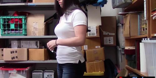 Big boobed teen fraud Raven Reign punish fucked hard by a security guard