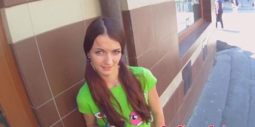 Real euro girl on spycam video drilled after getting picked up