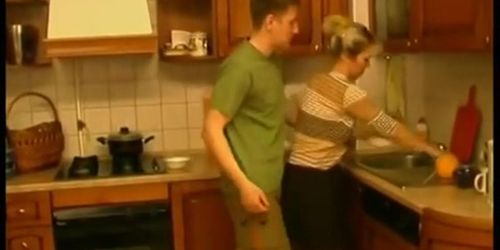 Blonde Milf Stepmother Gets Swooped And Fucked In Kitchen